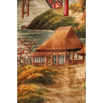 明治刺繍画 壁掛タペストリー　S2847 