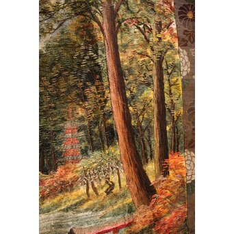 明治刺繍画 壁掛タペストリー　S2847 