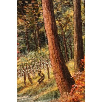 明治刺繍画 壁掛タペストリー　S2847 