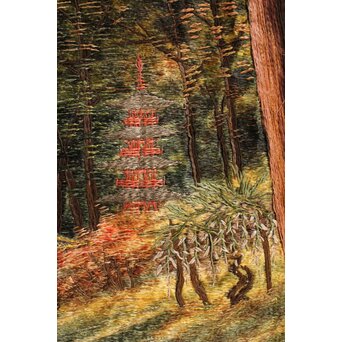 明治刺繍画 壁掛タペストリー　S2847 