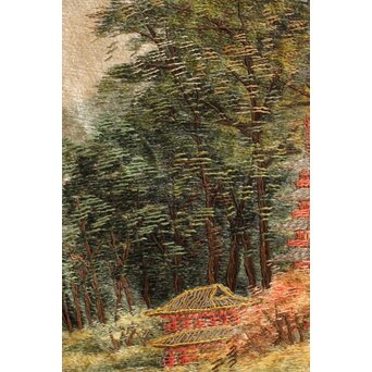 明治刺繍画 壁掛タペストリー　S2847 