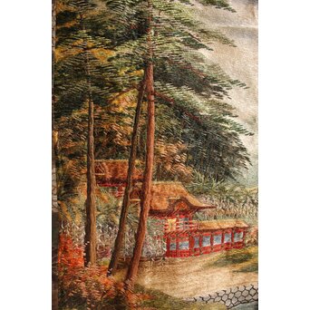 明治刺繍画 壁掛タペストリー　S2847 