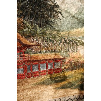 明治刺繍画 壁掛タペストリー　S2847 