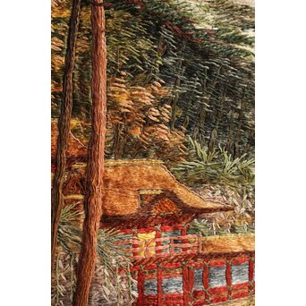 明治刺繍画 壁掛タペストリー　S2847 