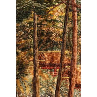 明治刺繍画 壁掛タペストリー　S2847 