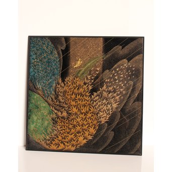 角野岩次　輪島塗沈金漏れ日盤　S2853