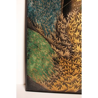 角野岩次　輪島塗沈金漏れ日盤　S2853 