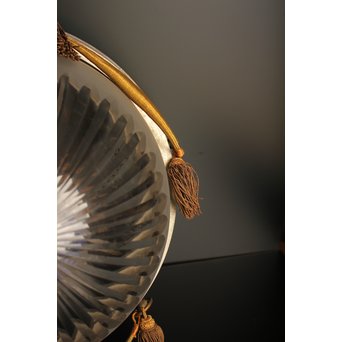 大書院仕様の大型切子シャンデリア照明　A1633 