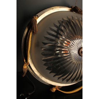 大書院仕様の大型切子シャンデリア照明　A1633 