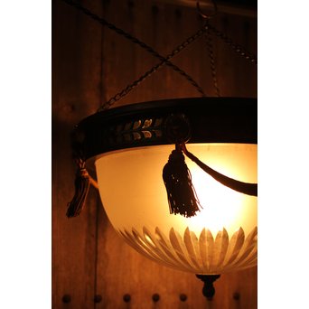 大書院仕様の大型切子シャンデリア照明　A1633 