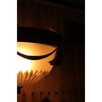 大書院仕様の大型切子シャンデリア照明　A1633 