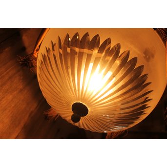 大書院仕様の大型切子シャンデリア照明　A1633 