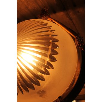 大書院仕様の大型切子シャンデリア照明　A1633 