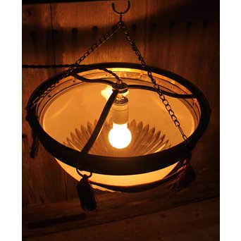 大書院仕様の大型切子シャンデリア照明　A1633 