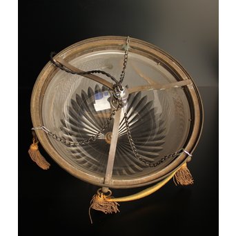 大書院仕様の大型切子シャンデリア照明　A1633 