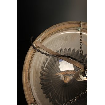 大書院仕様の大型切子シャンデリア照明　A1633 