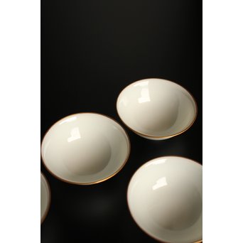 三浦竹泉　金縁白磁煎茶碗5客　K380 