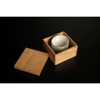 三浦竹泉　金縁白磁煎茶碗5客　K380 