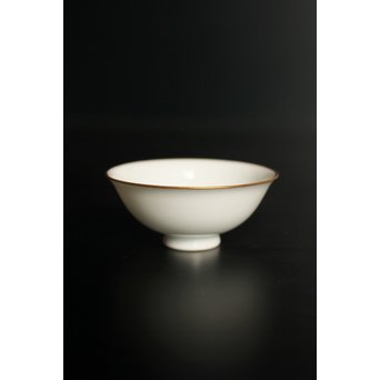 三浦竹泉　金縁白磁煎茶碗5客　K380 