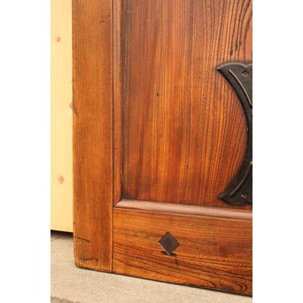 極太框欅一枚板蔵戸　W511 