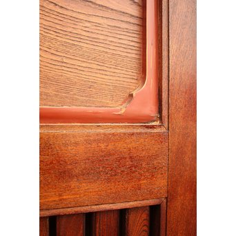 天地腰板総欅格子蔵戸　W515 