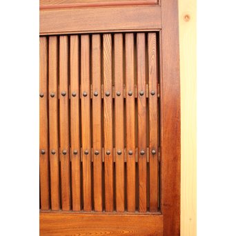 天地腰板総欅格子蔵戸　W515 