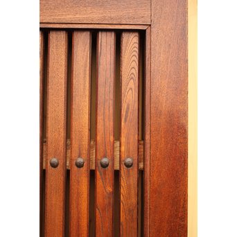 天地腰板総欅格子蔵戸　W515 