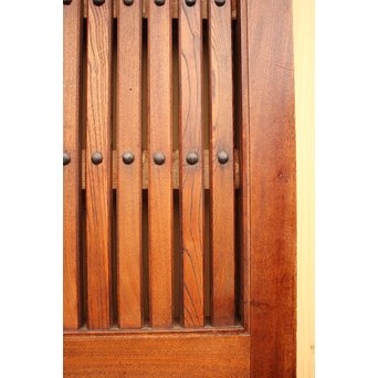 天地腰板総欅格子蔵戸　W515 