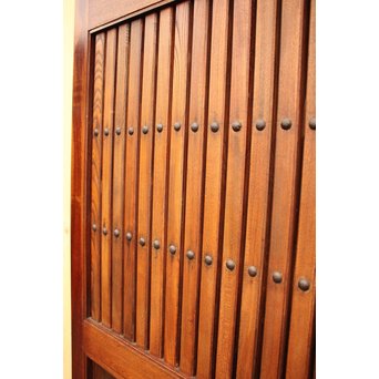 天地腰板総欅格子蔵戸　W515 