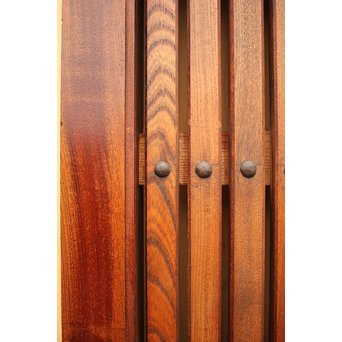 天地腰板総欅格子蔵戸　W515 