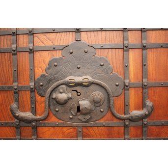 天地腰板総欅格子蔵戸　W515 