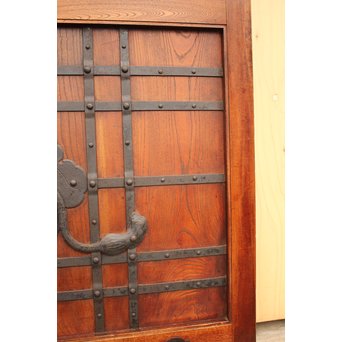 天地腰板総欅格子蔵戸　W515 