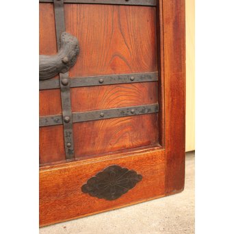 天地腰板総欅格子蔵戸　W515 