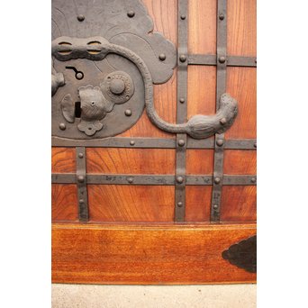 天地腰板総欅格子蔵戸　W515 