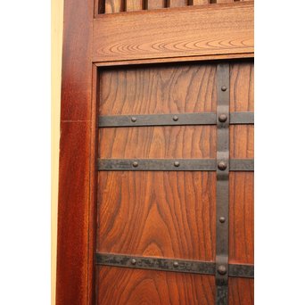 天地腰板総欅格子蔵戸　W515 