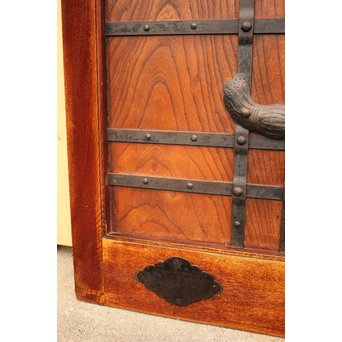 天地腰板総欅格子蔵戸　W515 