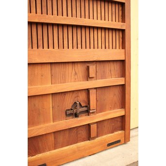 天地腰板総欅格子蔵戸　W515 