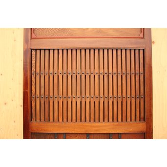 天地腰板総欅格子蔵戸　W515 