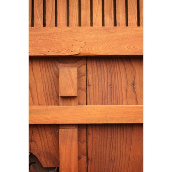 天地腰板総欅格子蔵戸　W515 