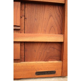 天地腰板総欅格子蔵戸　W515 