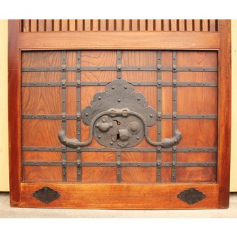 天地腰板総欅格子蔵戸　W515 