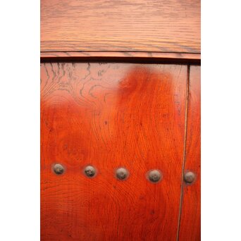 天地腰板巾着金具玉杢総欅格子蔵戸　W516Y 