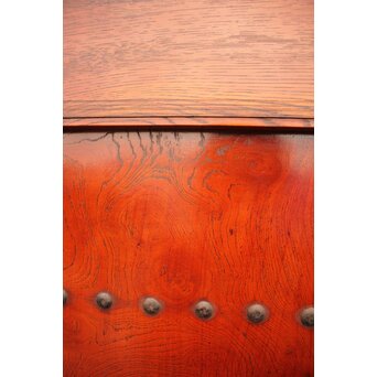 天地腰板巾着金具玉杢総欅格子蔵戸　W516Y 