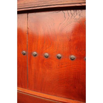 天地腰板巾着金具玉杢総欅格子蔵戸　W516Y 