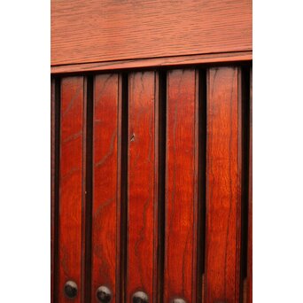 天地腰板巾着金具玉杢総欅格子蔵戸　W516Y 