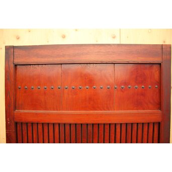 天地腰板巾着金具玉杢総欅格子蔵戸　W516Y 