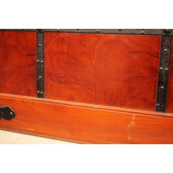 天地腰板巾着金具玉杢総欅格子蔵戸　W516Y 