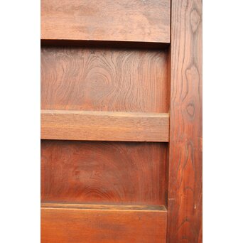 天地腰板巾着金具玉杢総欅格子蔵戸　W516Y 