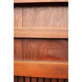 天地腰板巾着金具玉杢総欅格子蔵戸　W516Y 