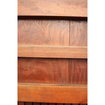 天地腰板巾着金具玉杢総欅格子蔵戸　W516Y 